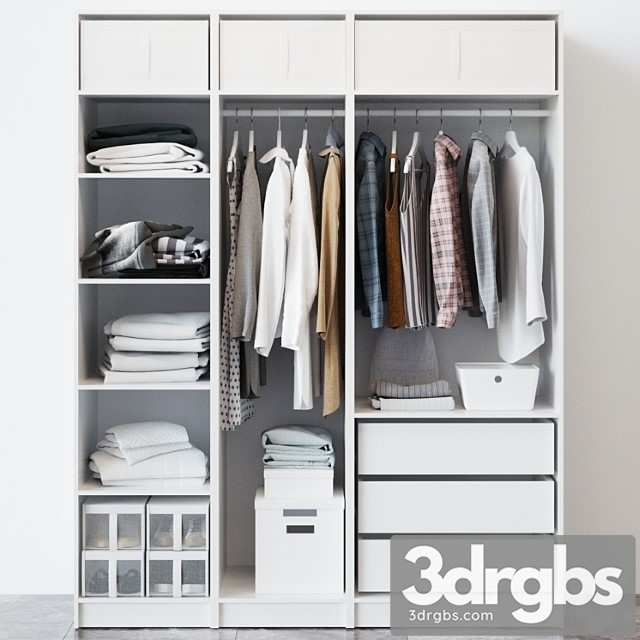 Ikea Pax Pax Wardrobe White 3dsmax Download - thumbnail 1