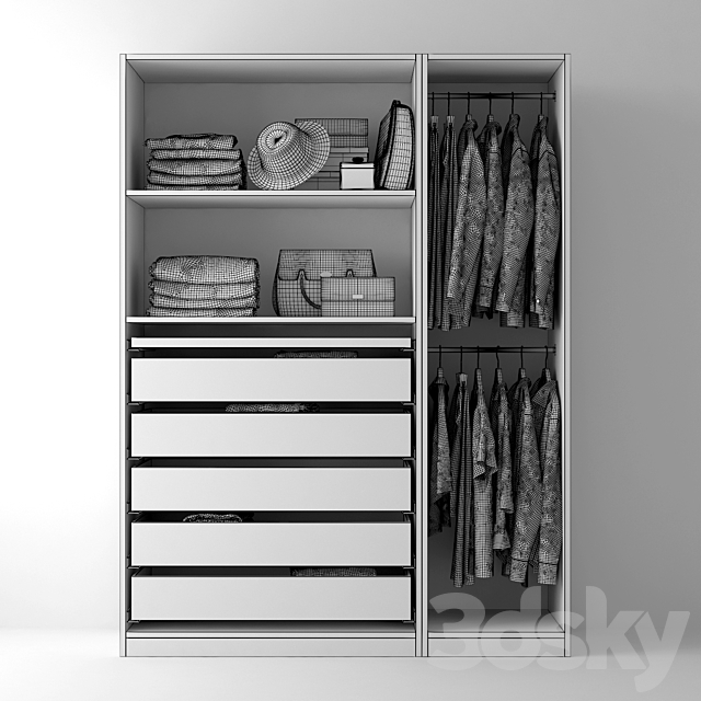 IKEA Pax Wardrobe 3ds Max - thumbnail 3