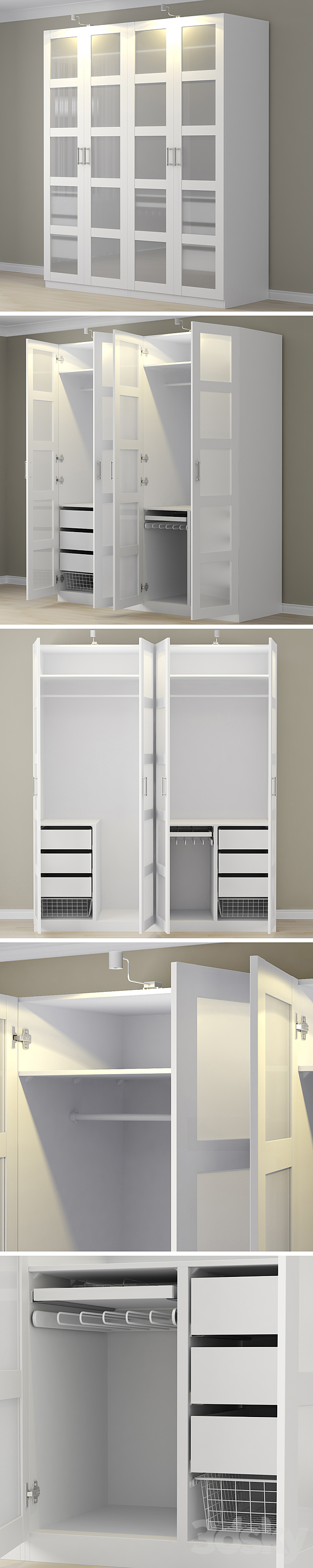 Ikea Pax Wardrobe _ Bergsbu. 3DS Max Model - thumbnail 2