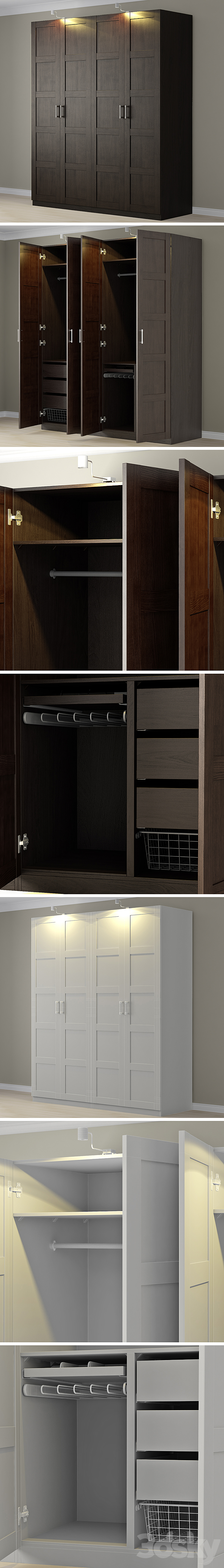 Ikea Pax Wardrobe _ Bergsbu. 3DS Max Model - thumbnail 3