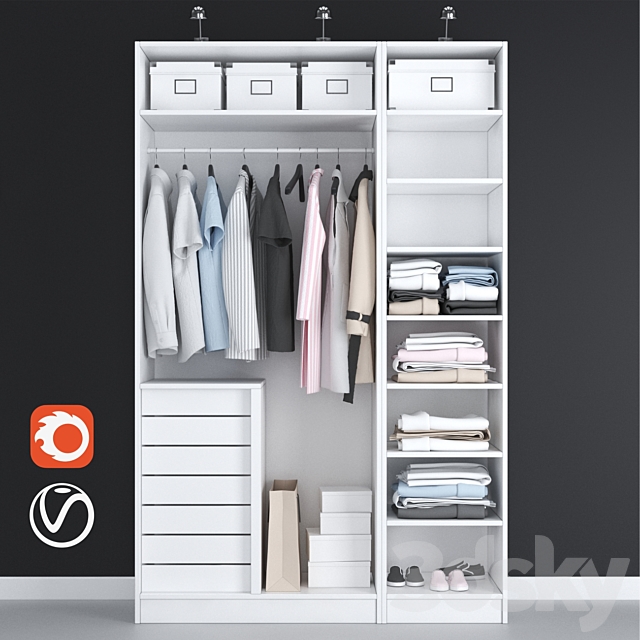 IKEA PAX wardrobe | wardrobe IKEA PAX 3ds Max - thumbnail 1