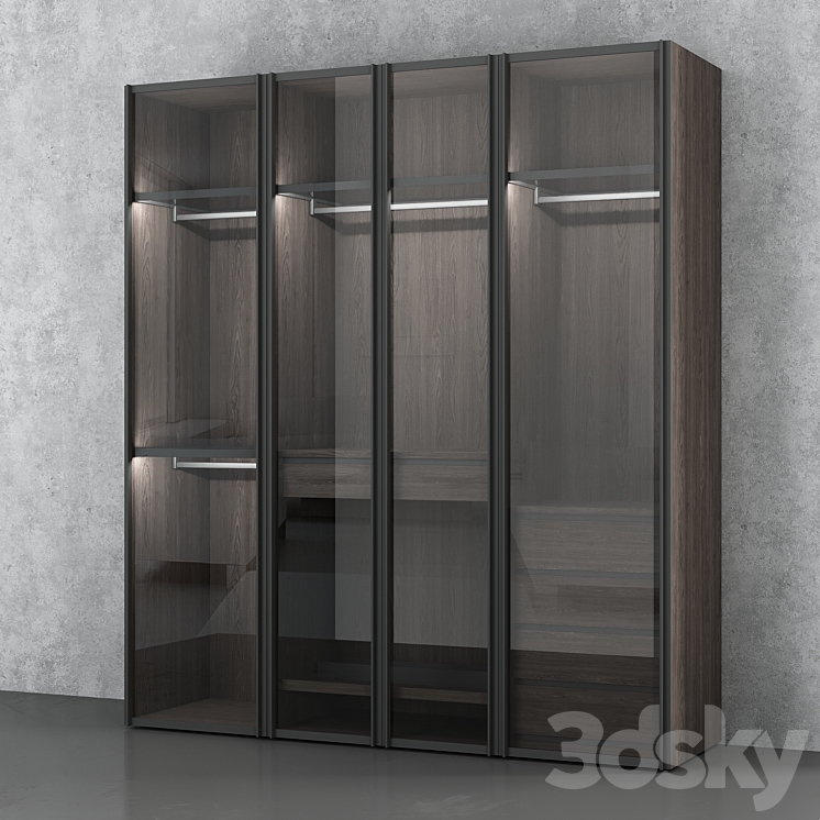 Italian glass wardrobe Scrigno by Sangiacomo 3DS Max - thumbnail 2