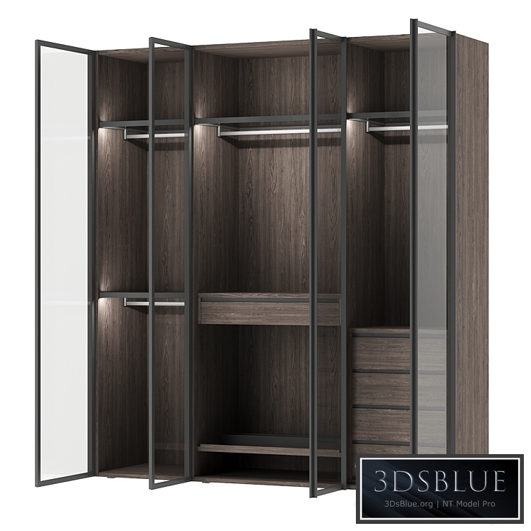 Italian glass wardrobe Scrigno by Sangiacomo 3DS Max - thumbnail 3