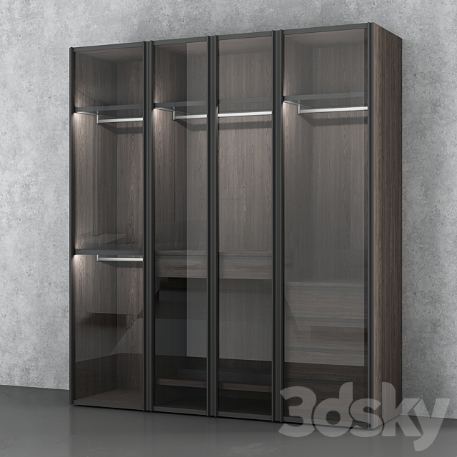 Italian glass wardrobe Scrigno by Sangiacomo 3DSMax File - thumbnail 2