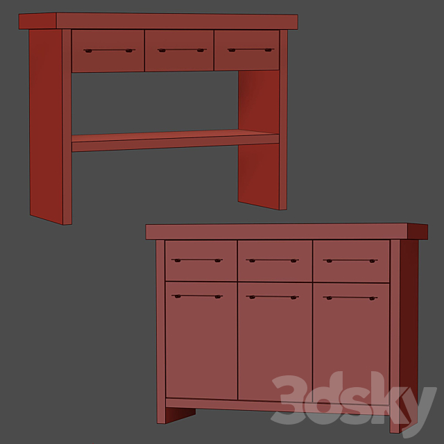 Jack Wooden Cabinet With Console _ Restaurant cabinets 3DS Max Model - thumbnail 6