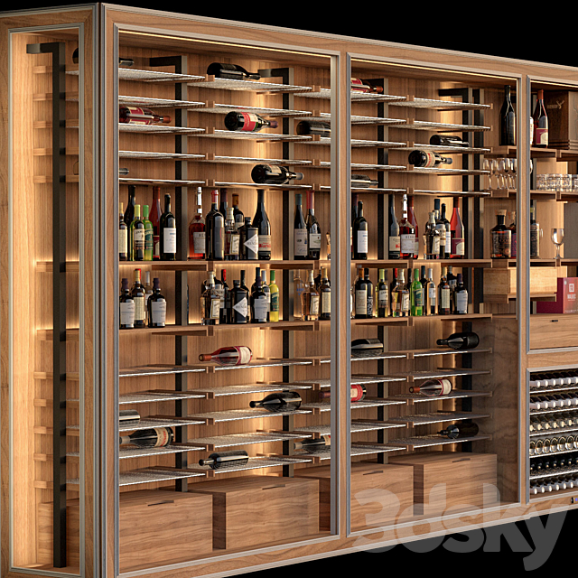 JC Wine Cabinet 5 3DS Max Model - thumbnail 2