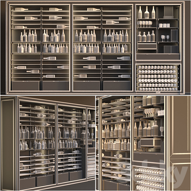 JC Wine Cabinet 5 3DS Max Model - thumbnail 4