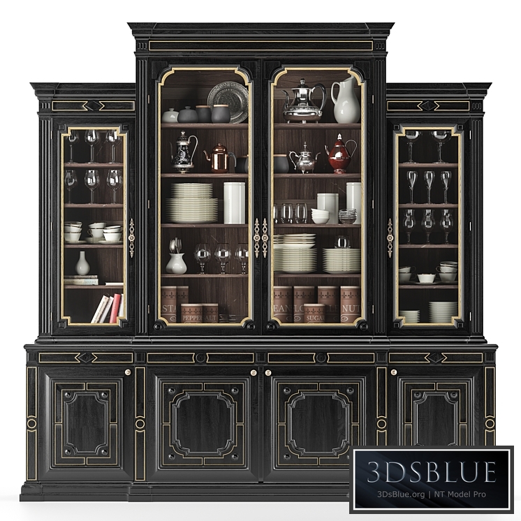 Large cabinet with dishes 3DS Max - thumbnail 3