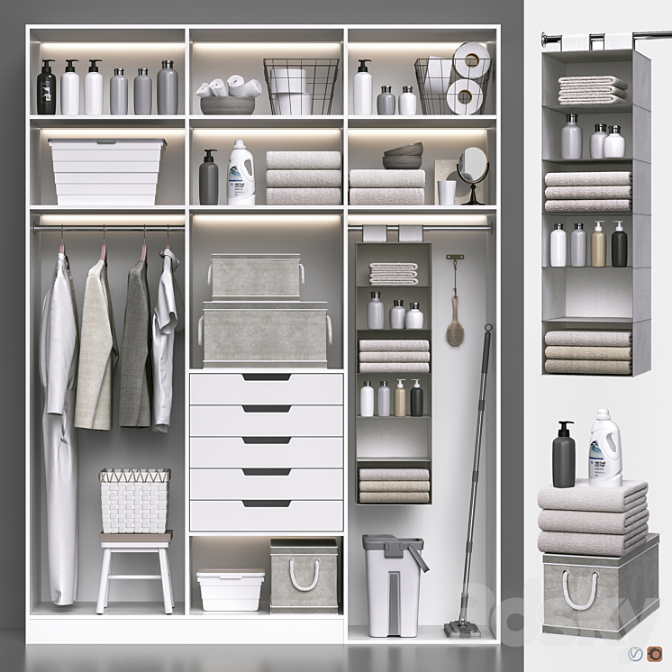 Laundry and bath cabinet 3 3DS Max Model - thumbnail 3