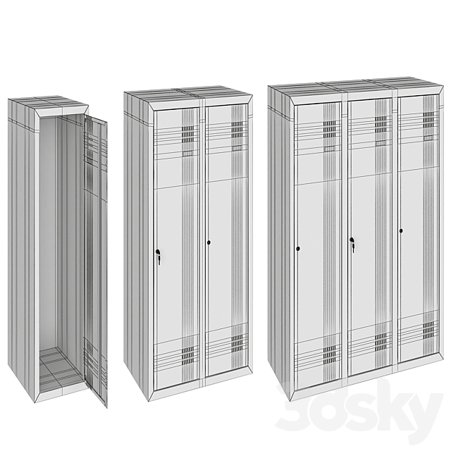 Locker for Dressing Room 3ds Max - thumbnail 2