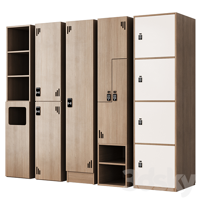 Locker room lockers 006 3ds Max - thumbnail 3