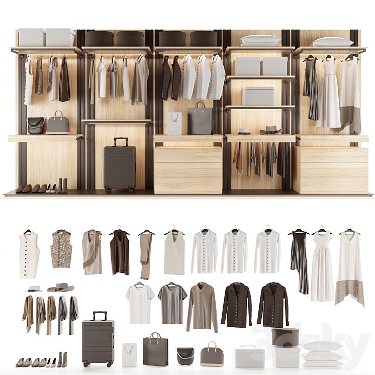 Loft wardrobe 3DS Max - thumbnail 2