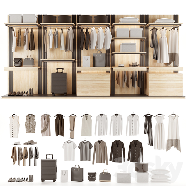 Loft wardrobe 3DS Max Model - thumbnail 2