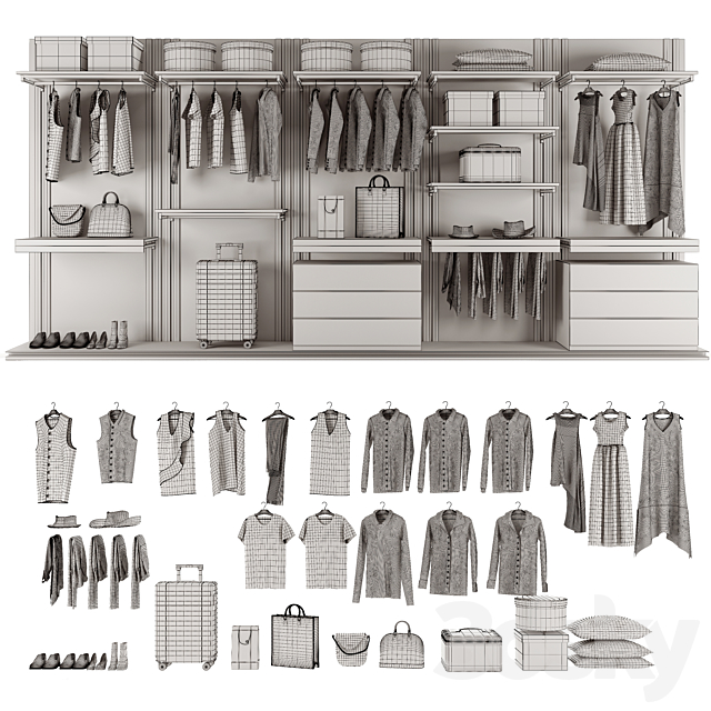 Loft wardrobe 3DS Max Model - thumbnail 4