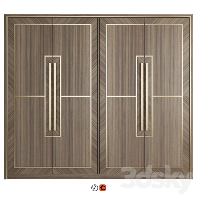 Marquetry Wardrobe 3ds Max - thumbnail 1