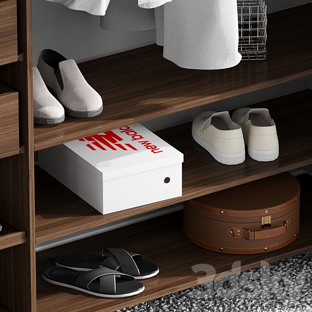 Melamine Reach-In Closet Kit in Mocha 3DS Max Model - thumbnail 2