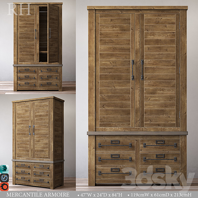 MERCANTILE ARMOIRE 3DSMax File - thumbnail 1