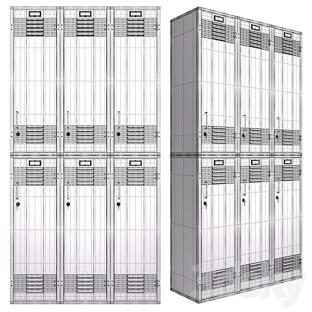 Metal Cabinet Locker 3DSMax File - thumbnail 3