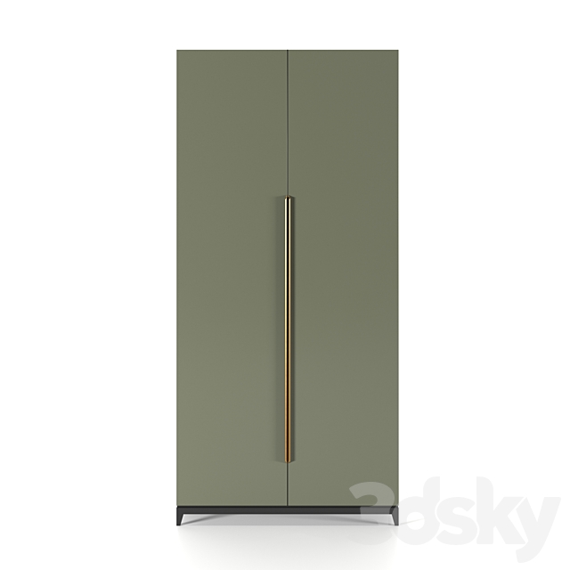 Metropolitan wardrobe 100 cm with bar and shelf 3ds Max - thumbnail 2