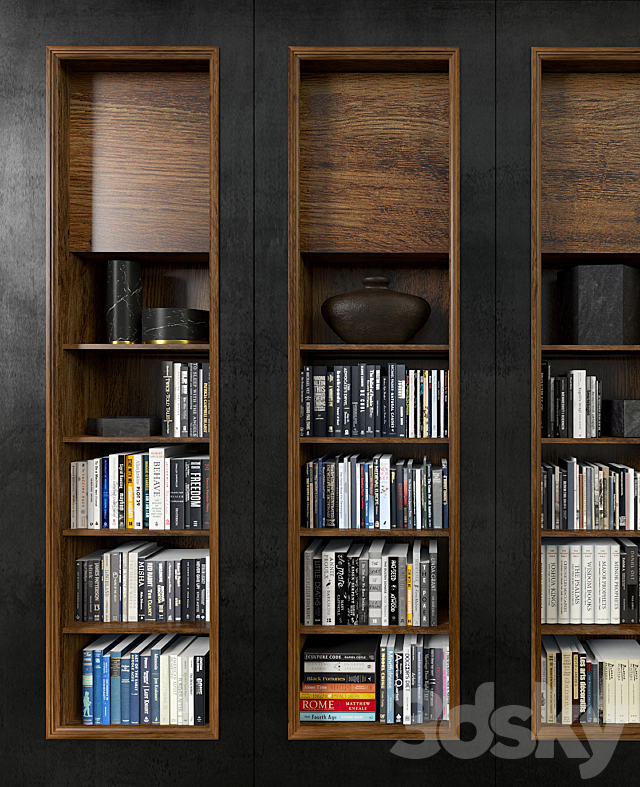 Modern bookcase 3DS Max Model - thumbnail 2