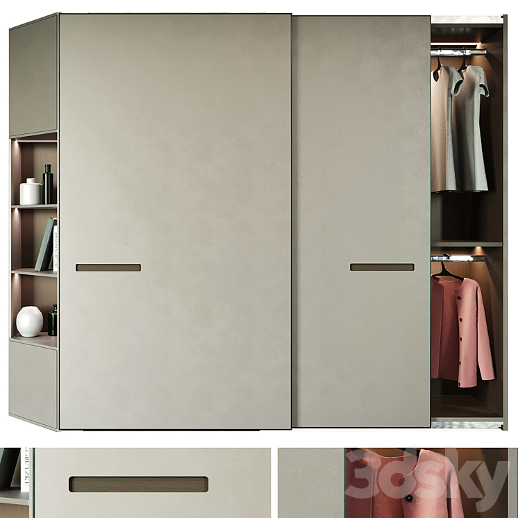 Modern laconic wardrobe 4 3DS Max - thumbnail 1