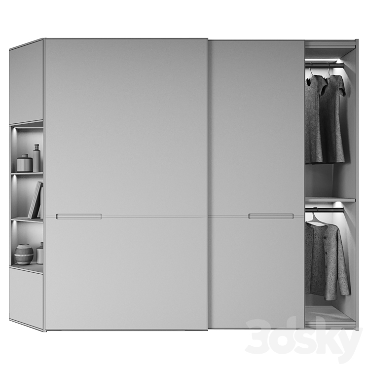 Modern laconic wardrobe 4 3DS Max - thumbnail 2