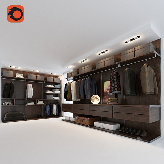 Modular men’s wardrobe 3ds Max - thumbnail 1