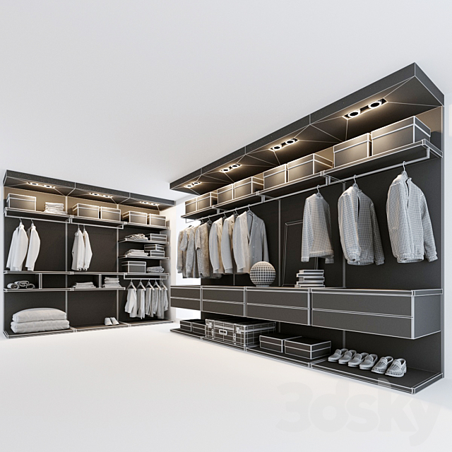 Modular men’s wardrobe 3ds Max - thumbnail 3