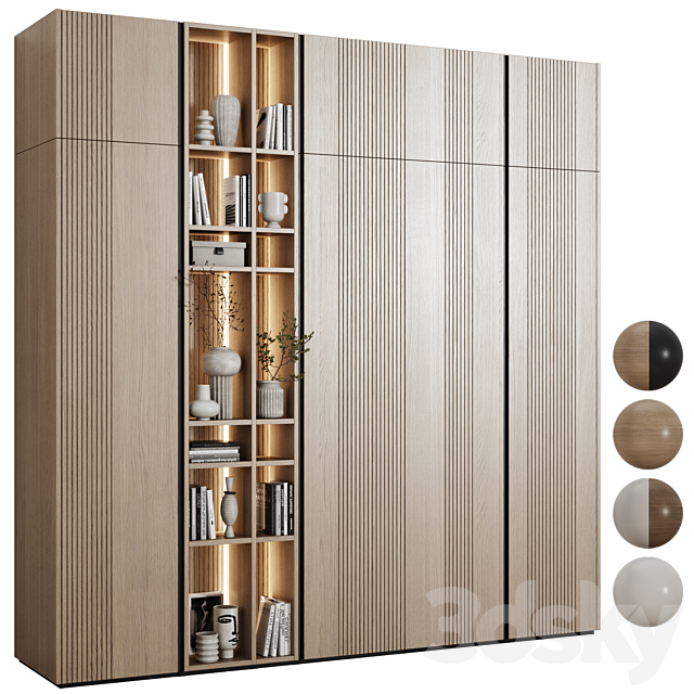 Modular wardrobe in a modern minimalist style 90 3ds Max - thumbnail 1