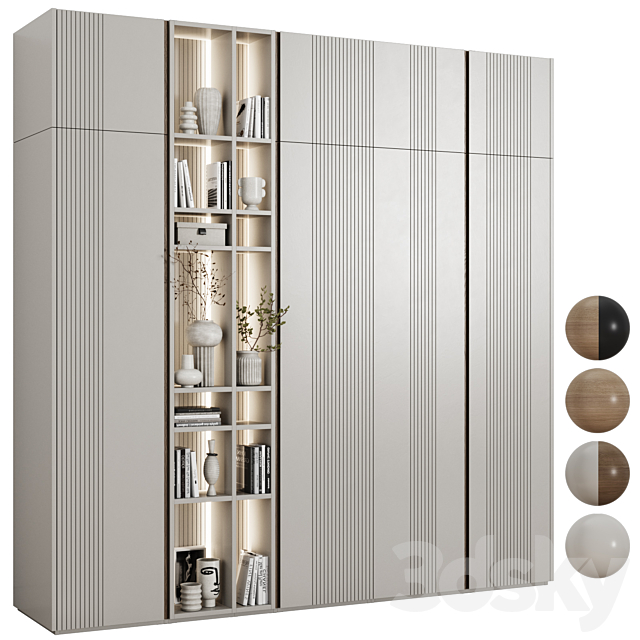 Modular wardrobe in a modern minimalist style 90 3ds Max - thumbnail 2