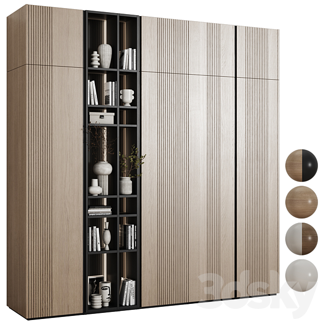 Modular wardrobe in a modern minimalist style 90 3ds Max - thumbnail 3