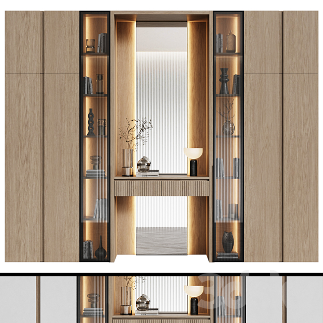 Modular wardrobe in a modern minimalist style 98 3ds Max - thumbnail 1