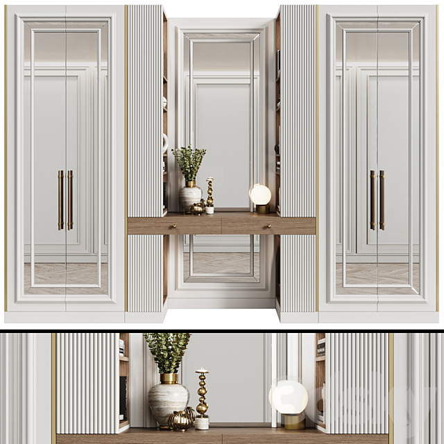 Modular wardrobe in neoclassical style 06 3ds Max - thumbnail 1