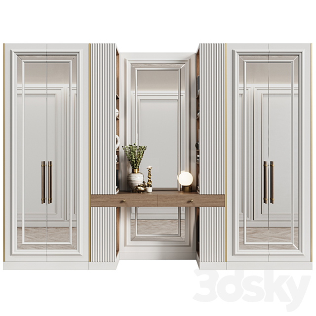 Modular wardrobe in neoclassical style 06 3ds Max - thumbnail 3