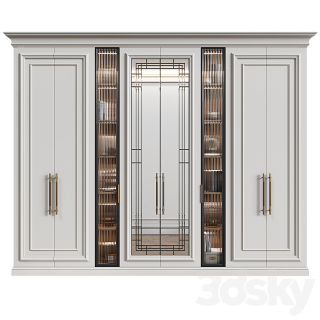 Modular wardrobe in neoclassical style 10 3ds Max - thumbnail 1