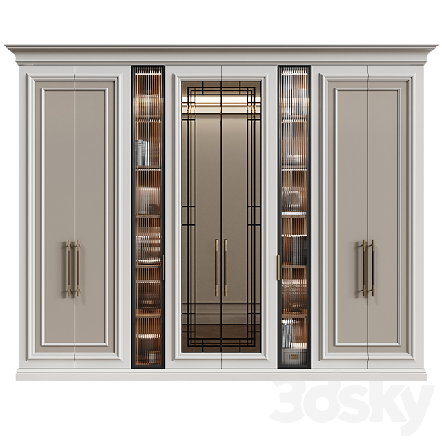 Modular wardrobe in neoclassical style 10 3ds Max - thumbnail 2