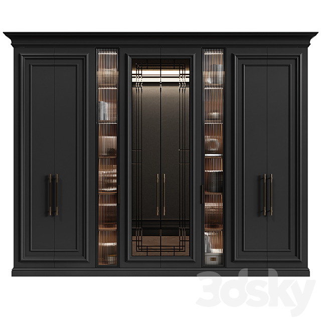 Modular wardrobe in neoclassical style 10 3ds Max - thumbnail 3