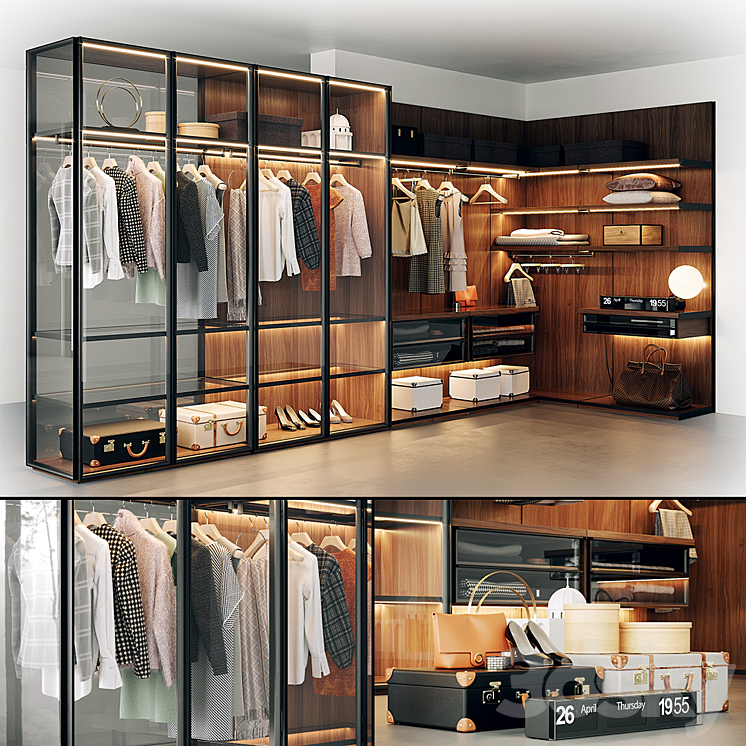 Molteni GLISS MASTER WARDROBE 3DS Max - thumbnail 1