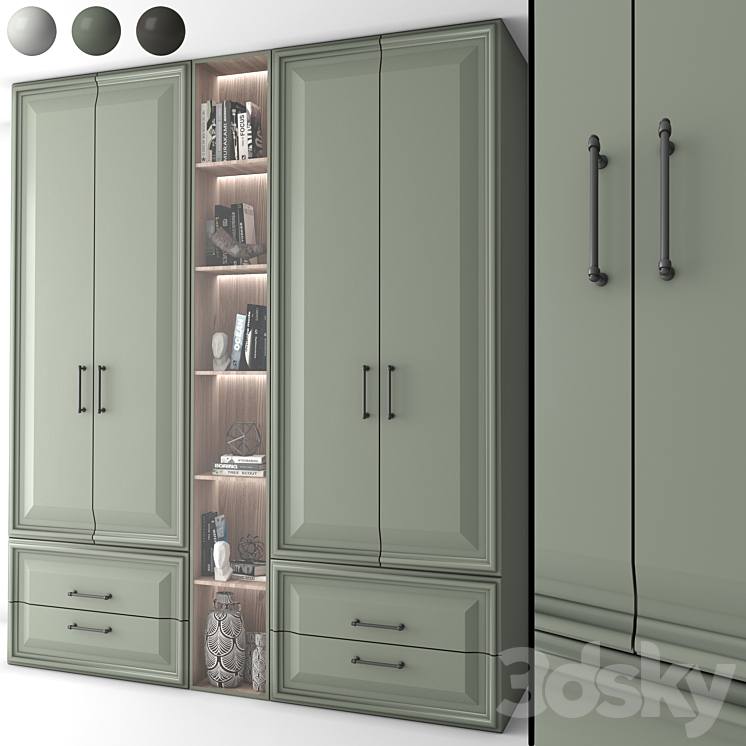 Neoclassical wardrobe 08 3DS Max Model - thumbnail 1