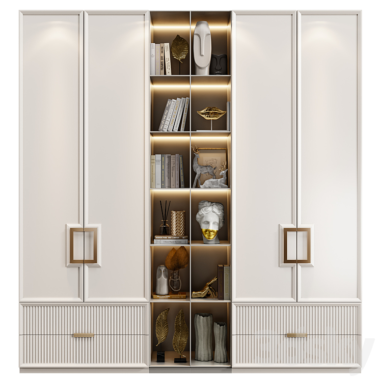 Neoclassical wardrobe 16 3DS Max - thumbnail 1