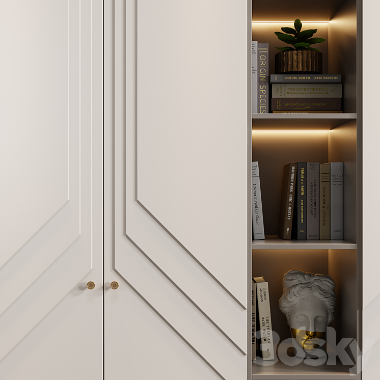 Neoclassical wardrobe 40 3DS Max - thumbnail 2