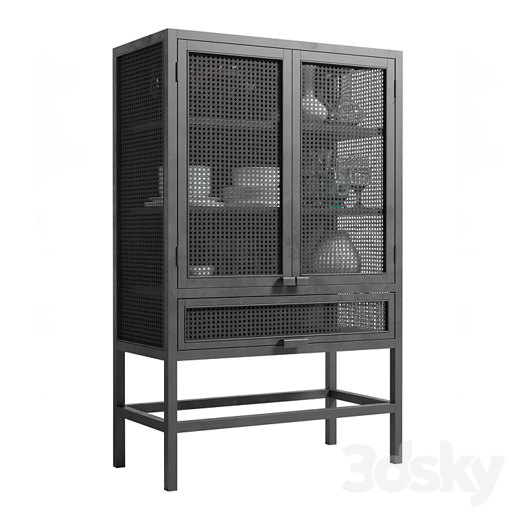 Nordal Merge Cabinet_Rattan_Natural wardrobe 3DS Max - thumbnail 1