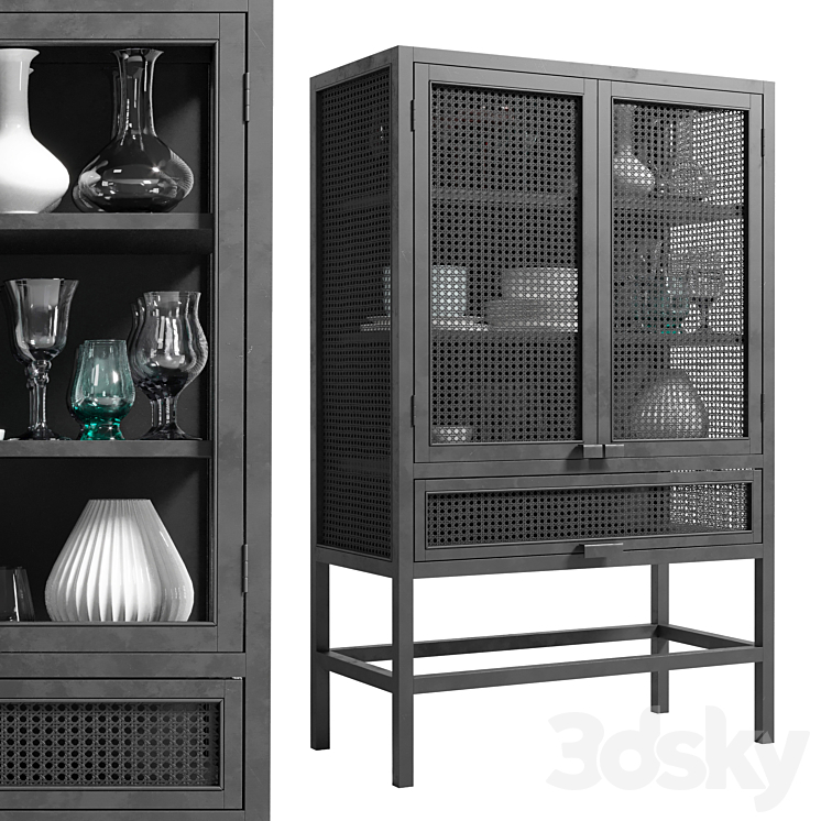 Nordal Merge Cabinet_Rattan_Natural wardrobe 3DS Max - thumbnail 2