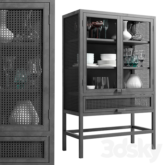 Nordal Merge Cabinet_Rattan_Natural wardrobe 3DSMax File - thumbnail 3