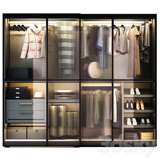 Novamobili Layer Wardrobe 3DS Max Model - thumbnail 1