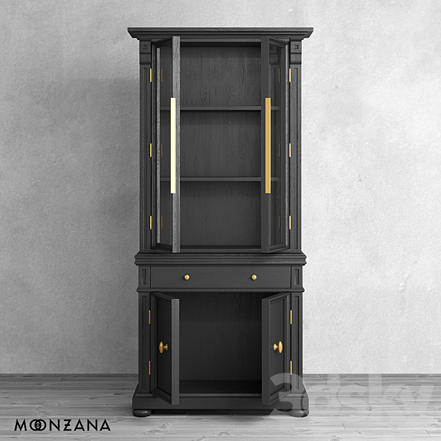 OM Sideboard Oldfashion 1 section Moonzana 3DS Max Model - thumbnail 3