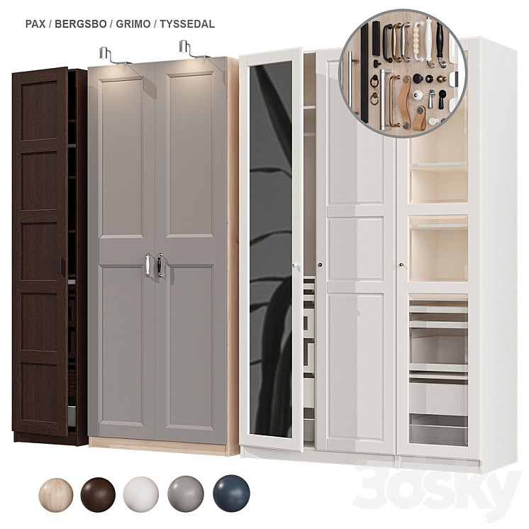 PAX IKEA wardrobe 3DS Max Model - thumbnail 1