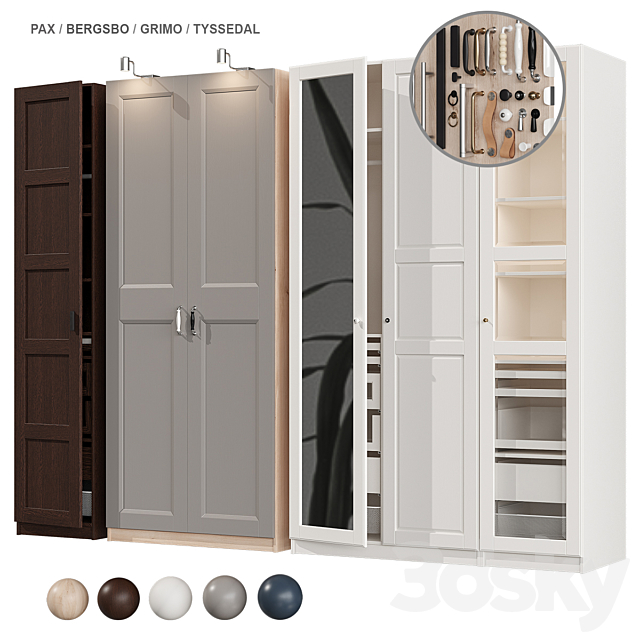 PAX IKEA wardrobe 3DSMax File - thumbnail 1