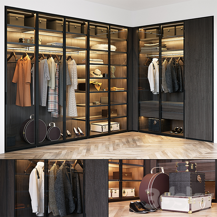 Poliform FITTED WARDROBE (vray GGX corona PBR) 3DS Max - thumbnail 1