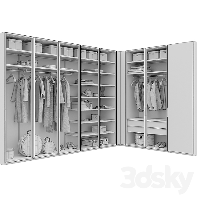 Poliform FITTED WARDROBE (vray GGX. corona PBR) 3DSMax File - thumbnail 3